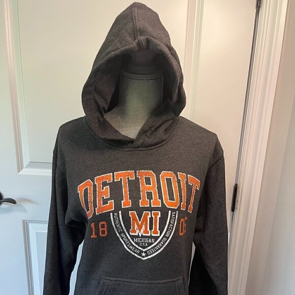 Point Sportswear Gray DETROIT Hoodie Size S EUC - Picture 1 of 4